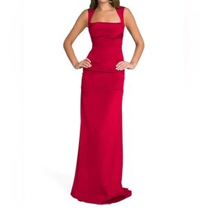 Nicole Miller Cherry Square Neck Gown - Size 4 long